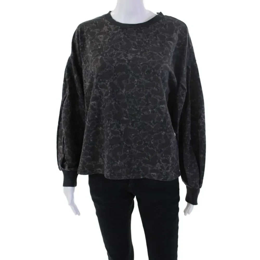 Z Supply Womens Cotton Long Sleeve Casual Crew Neck Sweatshirt Gray Size S
